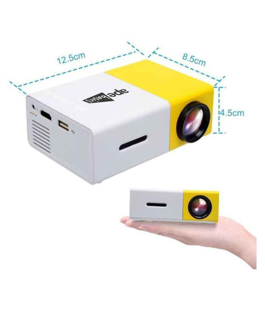 Ape Basics Portable Full Colour LED LCD Video Projector - Yellow