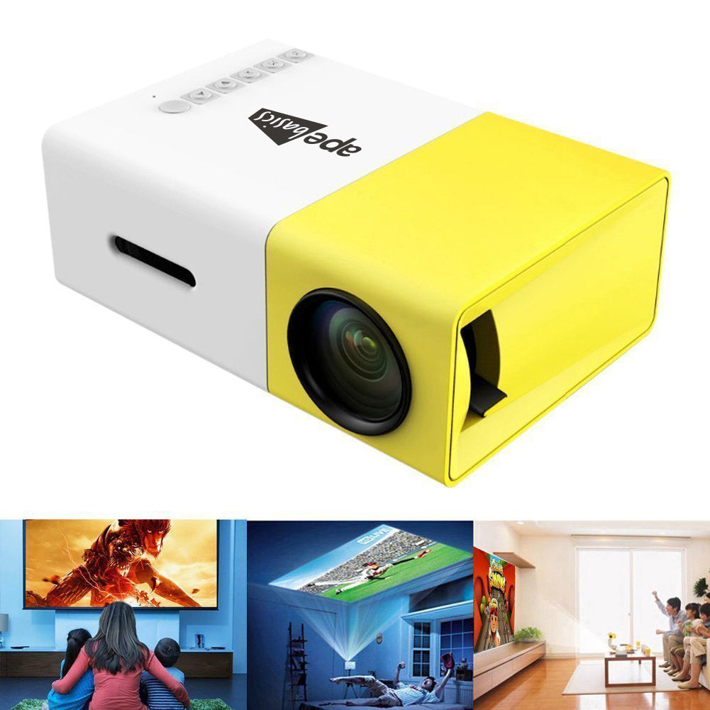 Ape Basics Portable Full Colour LED LCD Video Projector - Yellow