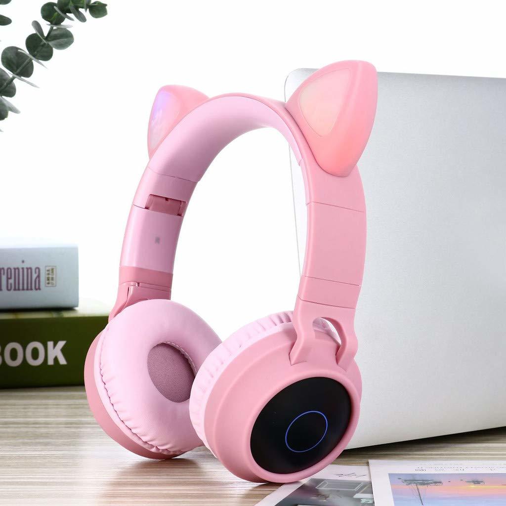 Cat Ears: Bluetooth Wireless On-Ear Headset - Pink