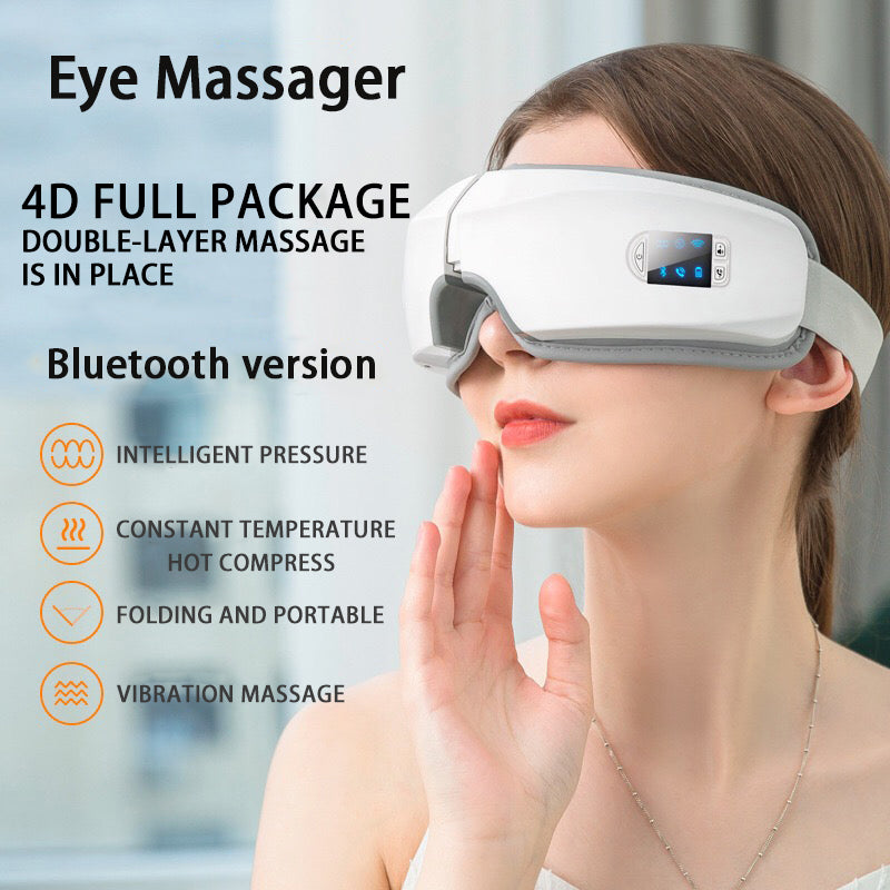 4D Portable Eye Air Pressure Massager - White