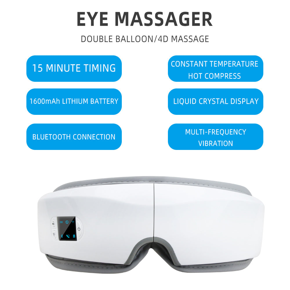 4D Portable Eye Air Pressure Massager - White