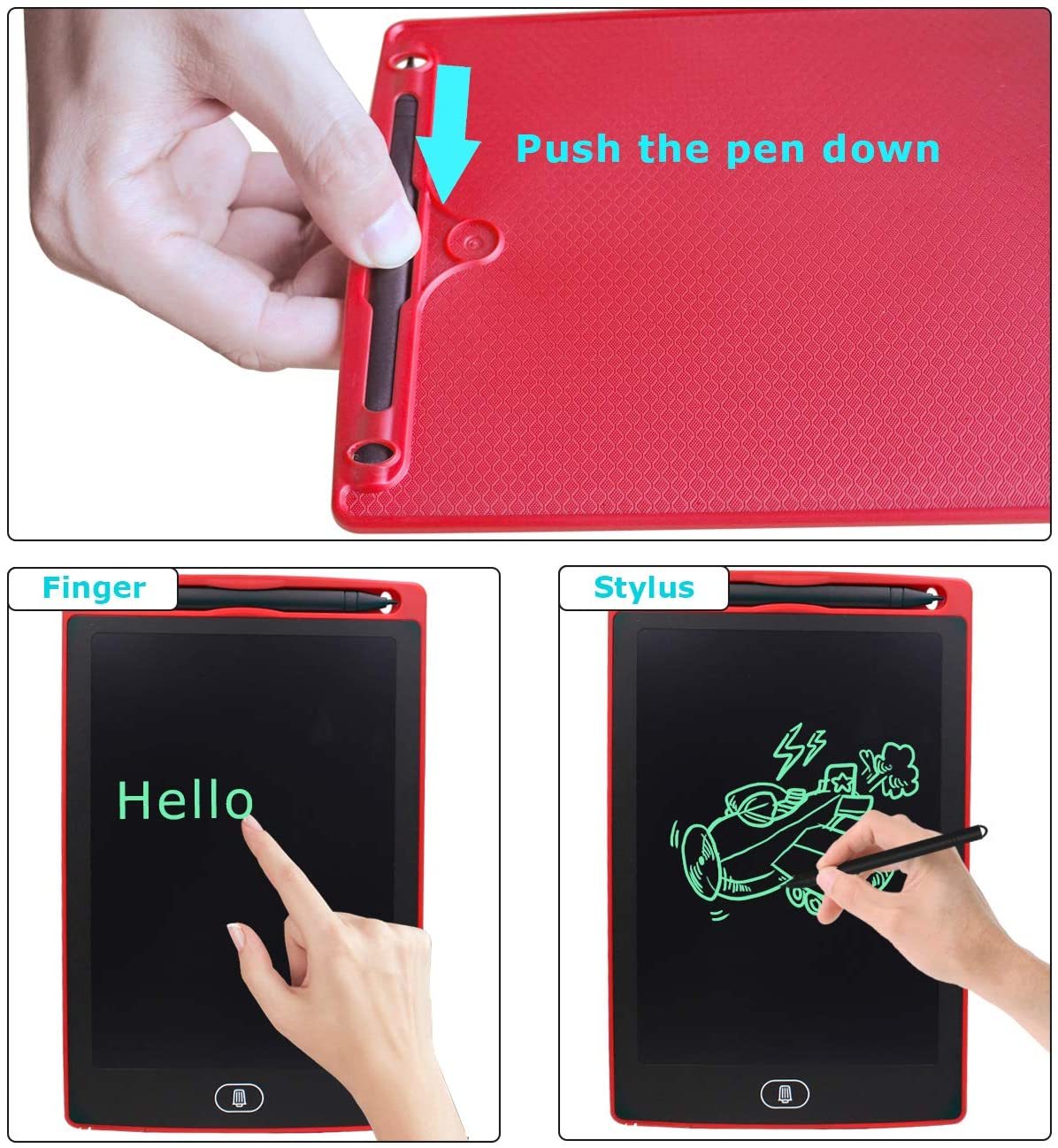 LED Kids Creative Education Writing Notepad Tablet - Black