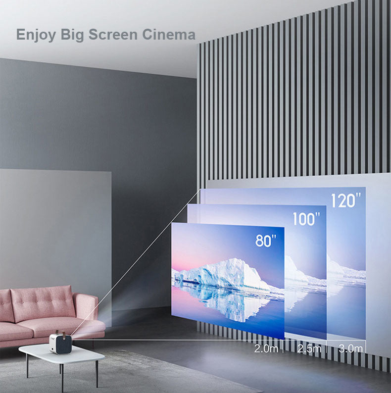 Smart 720p Cube Dual Speaker Projector - Native White