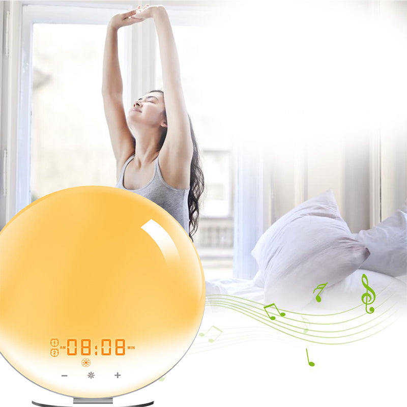Round Sunrise Electronic Alarm Clock Bedside Lamp
