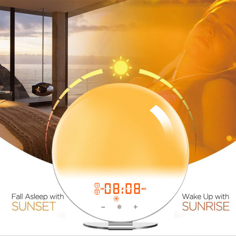 Round Sunrise Electronic Alarm Clock Bedside Lamp