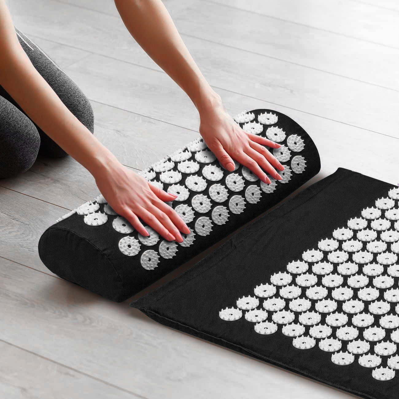 Acupressure Mat + Pillow Bundle - Black