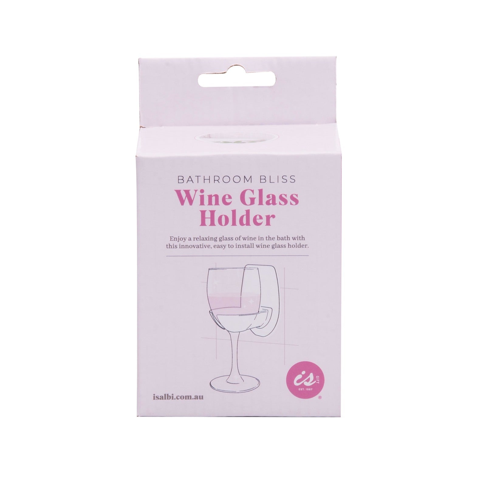IS Gift Bathroom Bliss Wine Glass Holder - White