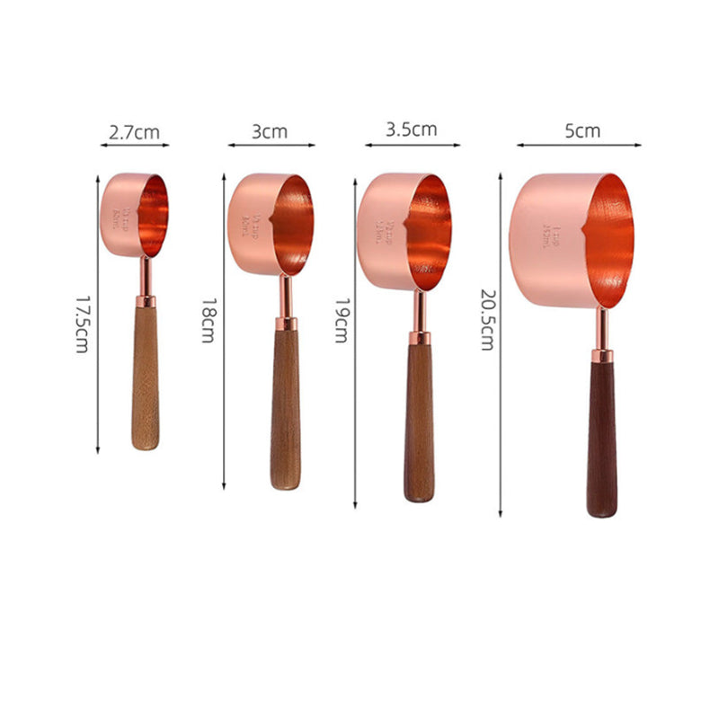 Ape Basics: Copper Plated Rose Gold Measuring Cups (Set of 4)