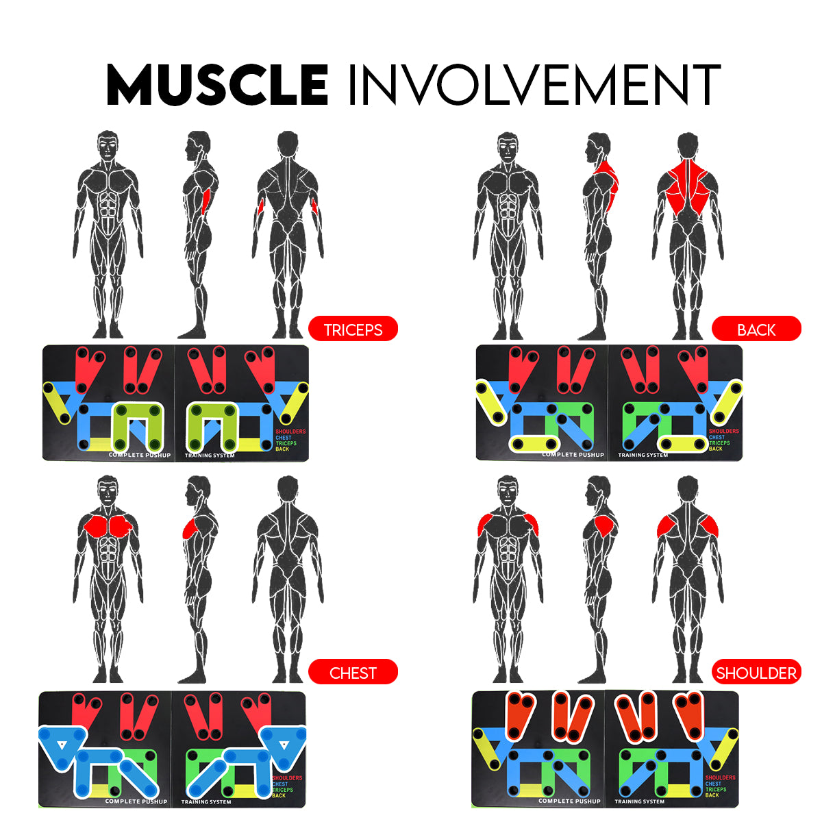 Power Press Multi-Position Push Up Fitness Board