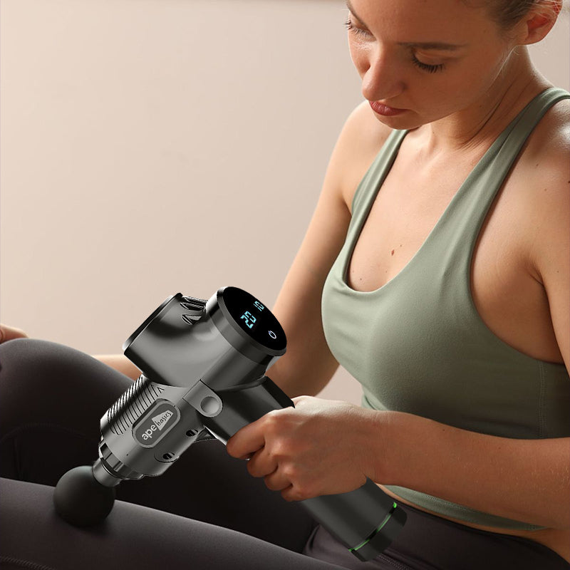 Massage Gun- Hand held - x6 Heads Black