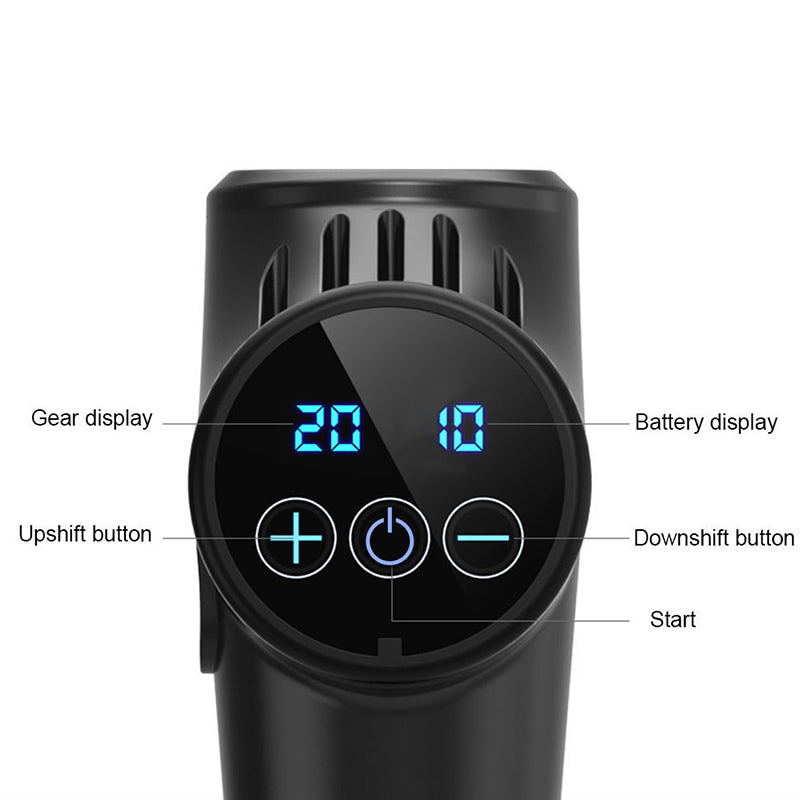 Massage Gun- Hand held - x6 Heads Black