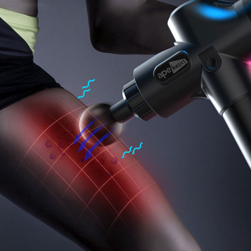 Massage Gun- Hand held - x6 Heads Black