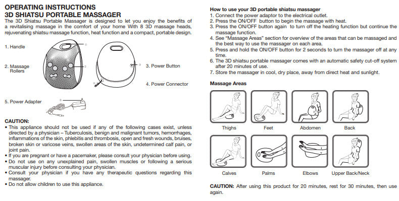 Conair: Body Benefits Kinetics 3D Shiatsu Portable Massager - Black (CBKM136A)