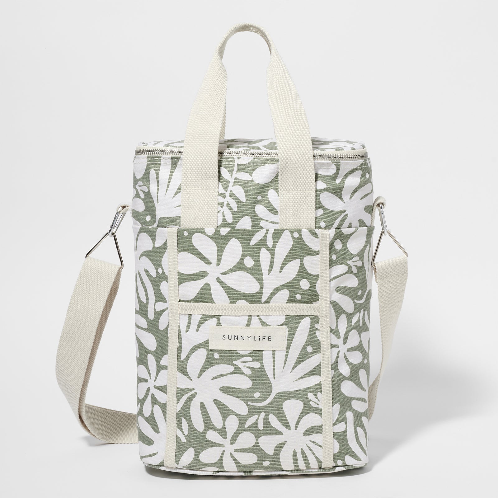 Sunnylife: Canvas Drinks Cooler Bag - The Vacay Olive