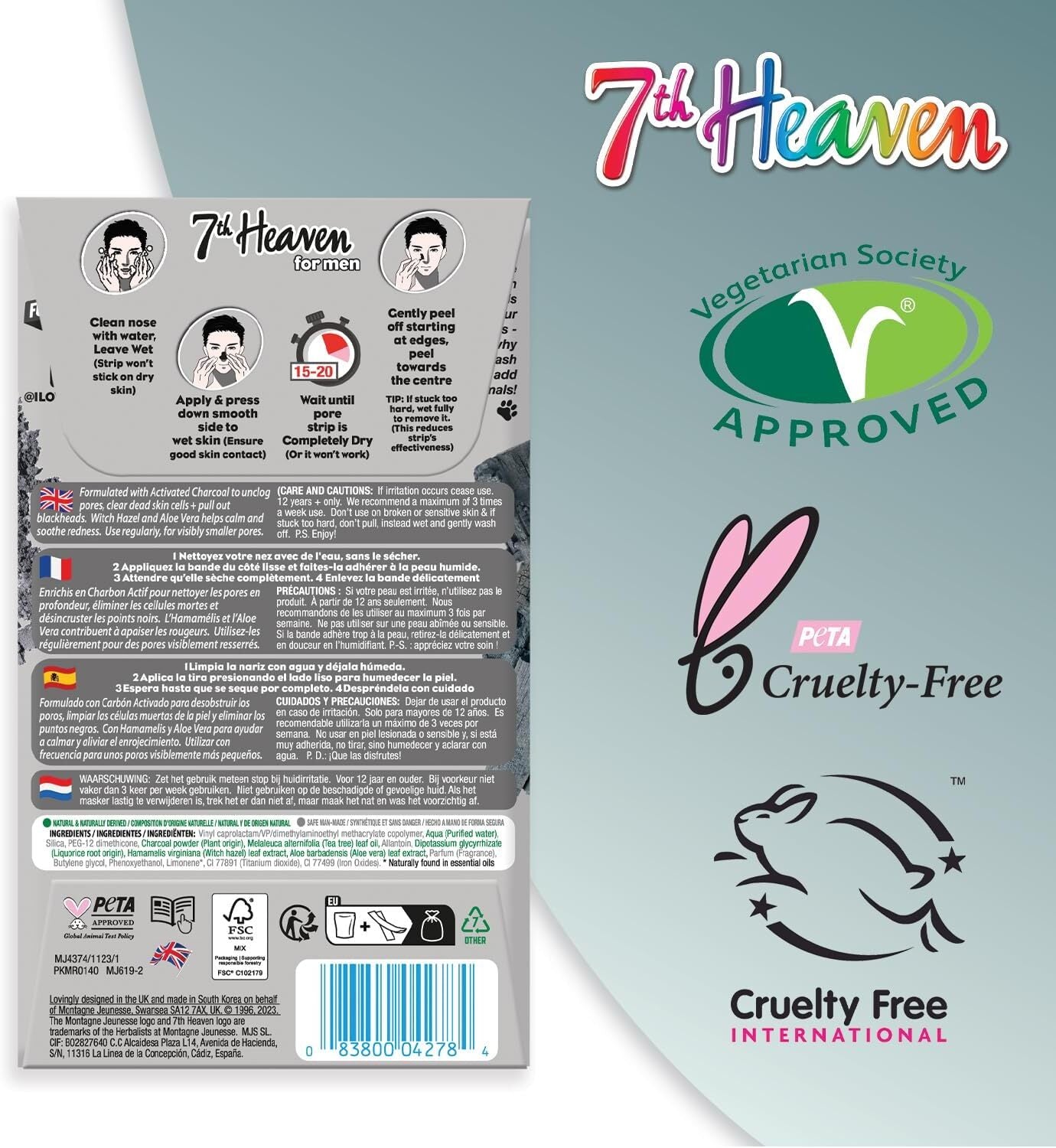 7th Heaven: Men's Skin Power Face Mask, Blackhead Buster Set