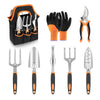 Greenhaven Garden Tool Set - 8 Piece Stainless Steel Set With Carrying Tote