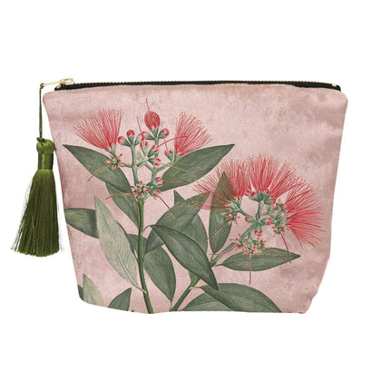 100% NZ: Vintage Botanical Pohutukawa Velvet Cosmetic Bag