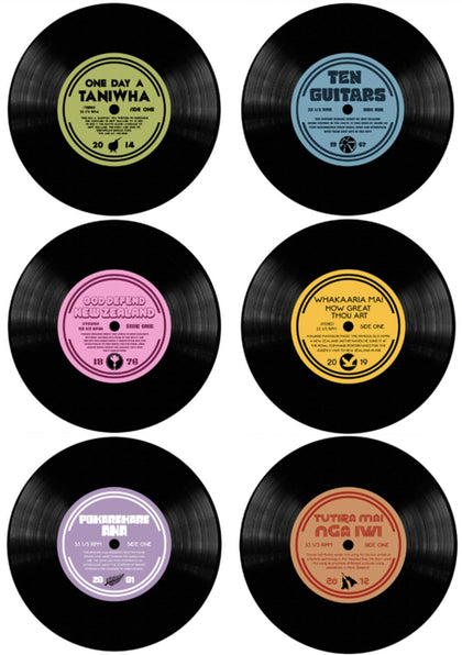 Moana Road: Kiwi Glass Record Coasters