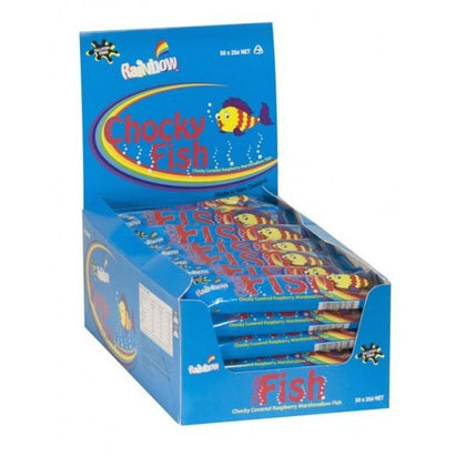 Rainbow Confectionery: Chocolate Fish Box (50 Pack)