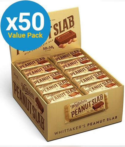 Whittaker's Chocolate Peanut Slab 50g (Box of 50)
