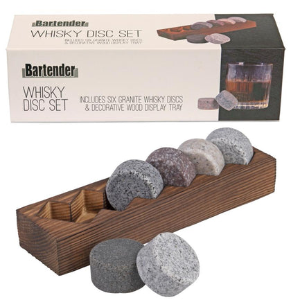 Bartender: Whisky Disc Set with Wooden Base - D.Line