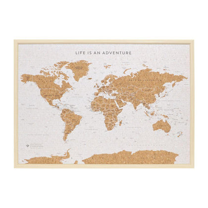 Travel Board Large World Map Pin Board - Splosh