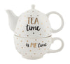 Sass & Belle: Metallic Monochrome Tea Time Teapot For One