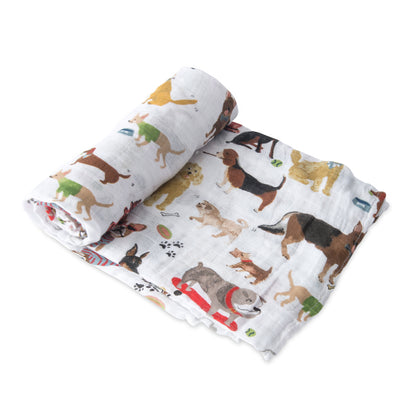 Little Unicorn: Single Cotton Muslin Swaddle - Woof