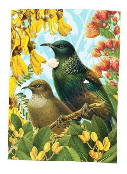 100% Percent NZ: Botanical Tui - Tea Towel - 100 Percent NZ