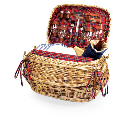 Picnic Time: Highlander Picnic Basket - Red Tartan