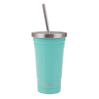 Oasis: Insulated Smoothie Tumbler With Straw -Spearmint (500ml)