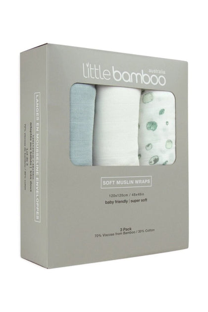 Little Bamboo: Muslin Wrap - Whisper (3pk)