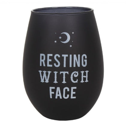 Stemless Wine Glass - Resting Witch Face