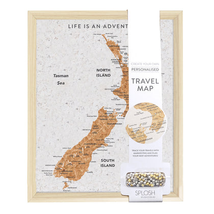 Splosh: Travel Board New Zealand Desk Map