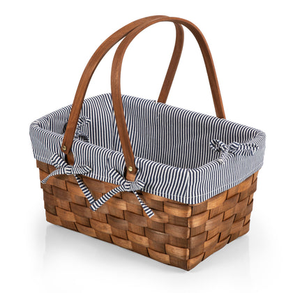 Picnic Time: Kansas Basket - Navy Blue & White Stripe