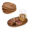 Wine Appetizer Plate Set of 4 - Acacia Wood - Picnic Time