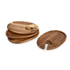 Wine Appetizer Plate Set of 4 - Acacia Wood - Picnic Time