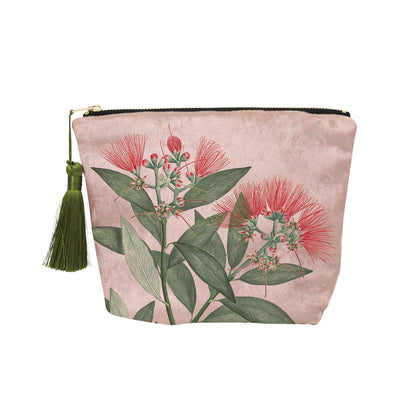 100 Percent NZ: Vintage Botanical Pohutukawa Velvet Cosmetic Bag