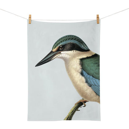 100 Percent NZ: Hushed Blue Kingfisher Tea Towel