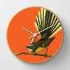 100 Percent NZ: Bright Fantail Wooden Frame Clock