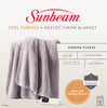 Sunbeam: Feel Perfect Cosy Sherpa Fleece Heated Throw Rug (Warm Grey)