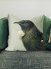 100 Percent NZ: Hushed Green Tui Cushion Cover