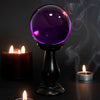 Purple Crystal Ball on Wooden Stand - Small (90mm)