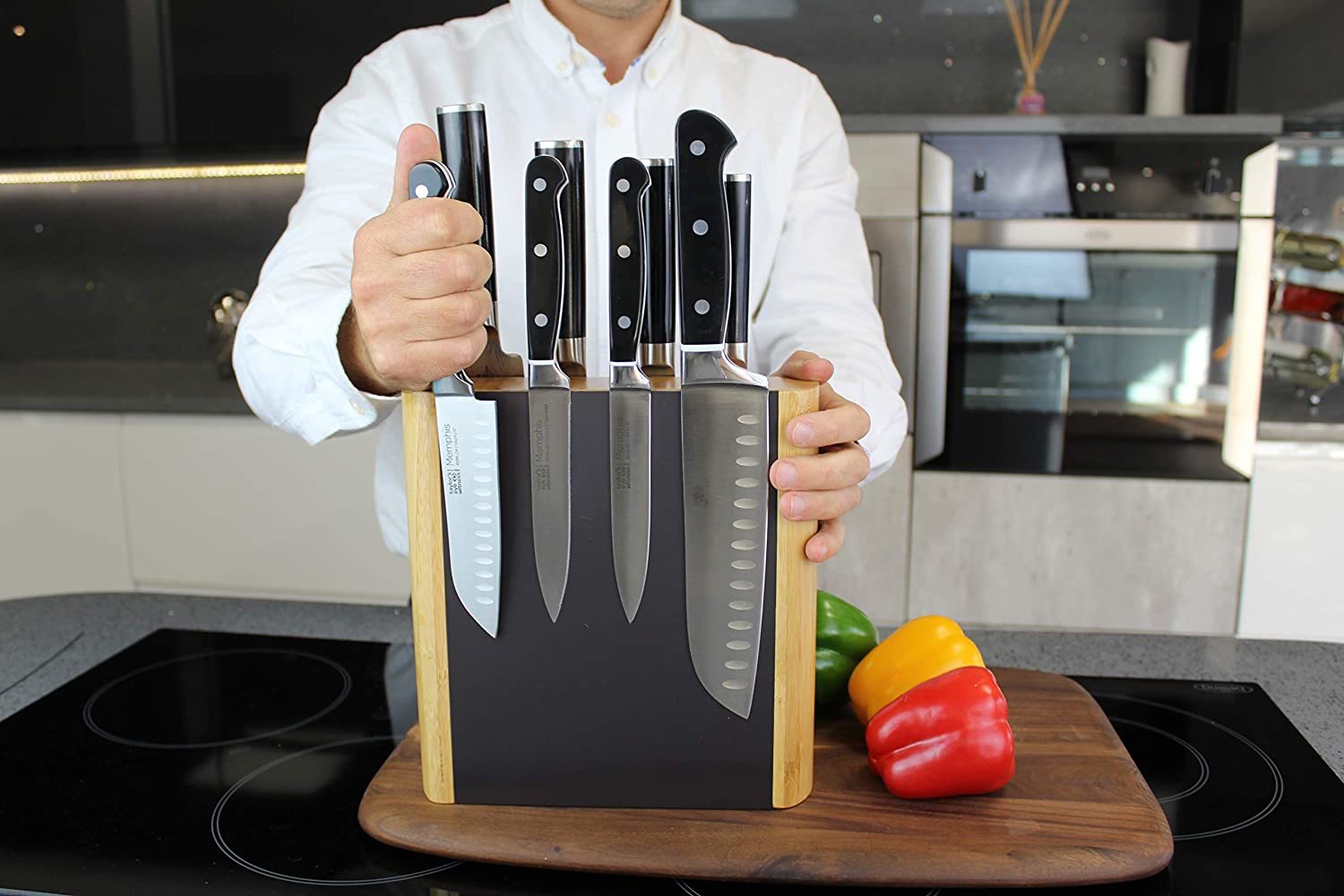 Taylor's Eye Witness: Double Sided Bamboo Magnetic Universal Knife Block