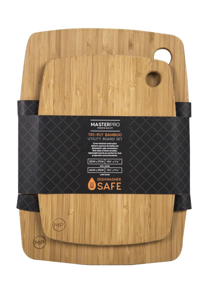 MasterPro: Tri-ply Bamboo Utility Board Set