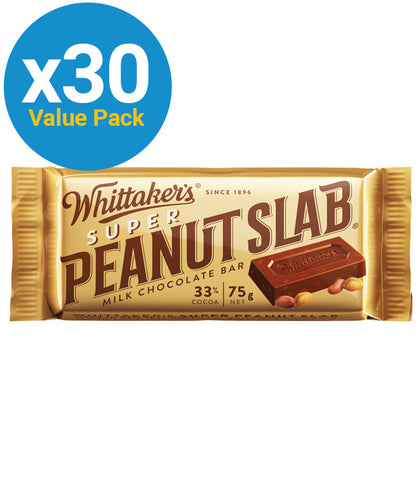 Whittaker's Chocolate Super Peanut Slab 75g (Box of 30)