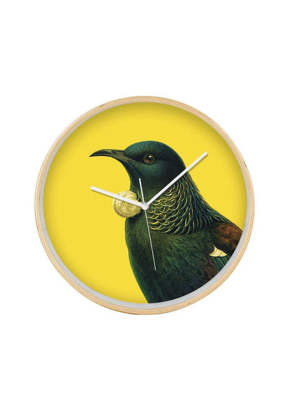 100 Percent NZ: Bright Tui Wooden Frame Clock