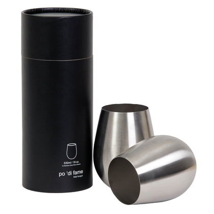 Po di Fame: Stemless Stainless Steel - Wine Glass Set