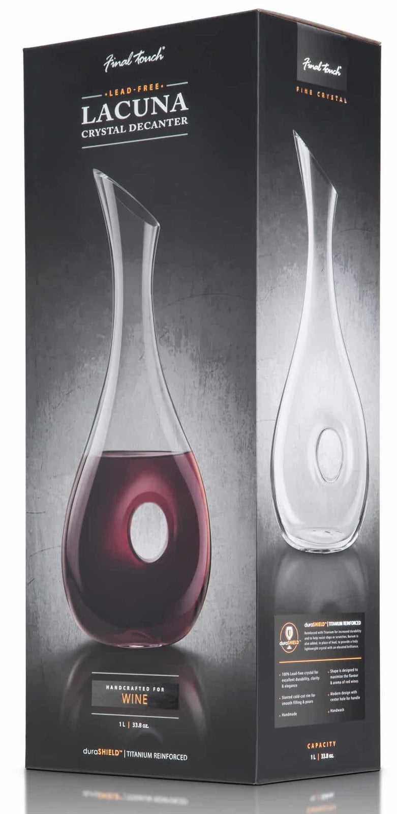 Final Touch: Lacuna Crystal Wine Decanter with DuraSHIELD 1 Litre