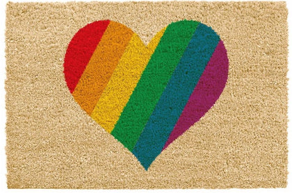 Heart Shaped Pride Rainbow' Novelty Doormat